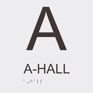 Informationsskylt A hall vit