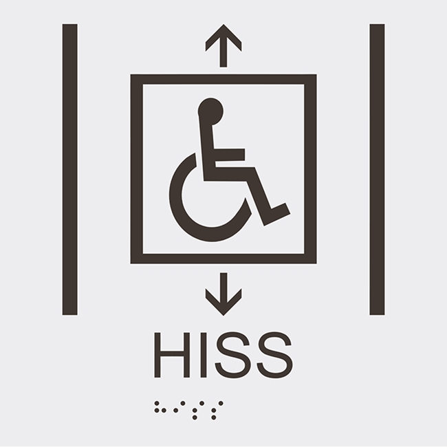 Informationsskylt hiss handikappsanpassad vit